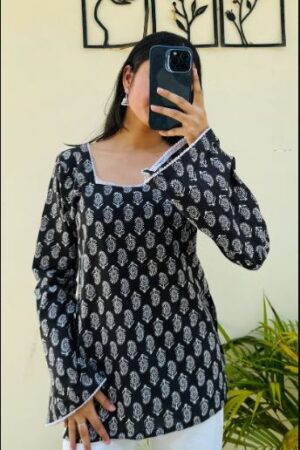 Black Lace Short Kurtis